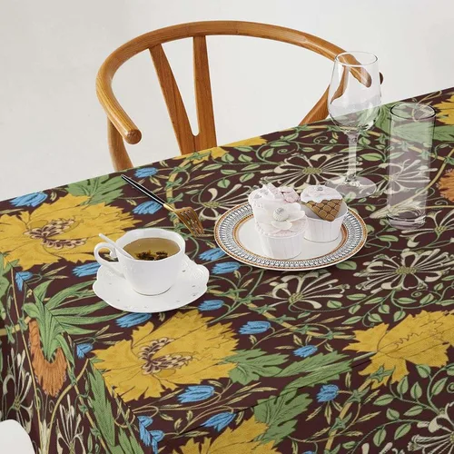 Miniatura 127 de Mantel Floral Retro de Pájaros, Diseño Original Bohemio William Morris Estampado Cubierta de Mesa para Hogar Picnic Fiesta Comedor Cocina William
