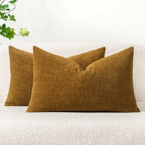Miniatura 28 de MIULEE - Paquete de 2 fundas de cojín de felpilla suave, de 18 x 18 pulgadas, color naranja tostado otoñal, para sofá y sala de estar, teñidas