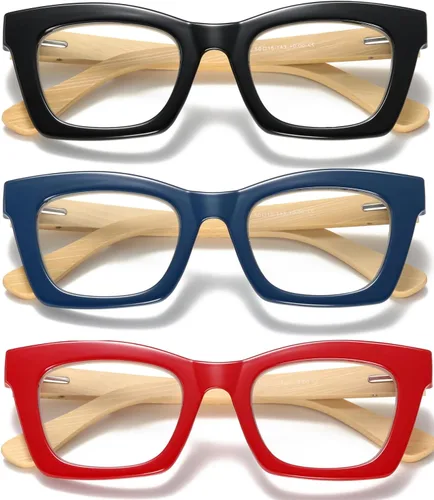 Miniatura 8 de Hubeye Oprah Style - Lentes de lectura para mujeres y hombres, bloqueo de luz azul, para computadora con bisagra de resorte Negro