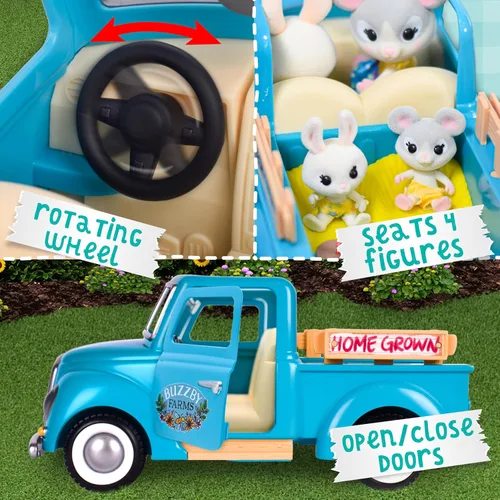 Miniatura 4 de Honey Bee Acres Buzzby Camión de Granja Vehículo con Figura de Muñeca en Miniatura, 10 Piezas, Edades 3+