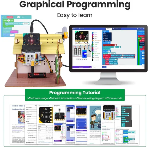 Miniatura 8 de Microbit Smart Home para microbit V1 y V2, kit de codificación STEM educativo DIY con tutorial en línea, kit de programación electrónica