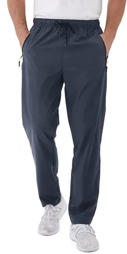 Miniatura 18 de Rapoo Pantalones ligeros para hombre con bolsillos con cremallera, secado rápido, pantalones deportivos de viaje para entrenamiento