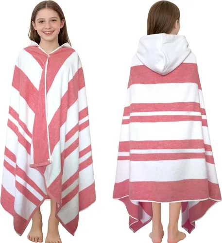 Miniatura 35 de VOOVA & MOVAS Poncho de Toalla de Baño Gruesa con Capucha para Niños (4-8 Años) - Bata de Toalla de Natación de Algodón Turco Suave y Absorbente