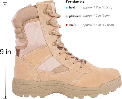 Miniatura 3 de Botas tácticas militares para hombre con cremallera lateral, botas de combate para la jungla del ejército