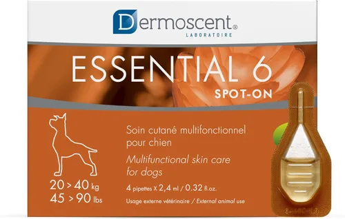 Dermoscent Essential 6 spot-on - Cuidado de la piel para perros con caspa y alivio de alergias con aceite de vitamina E - Antipicazón para perros -