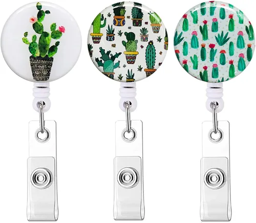 Carrete retráctil para insignias, carretes de insignia de enfermera con clip de cocodrilo, clip decorativo con nombre en portatarjetas de Paquete de