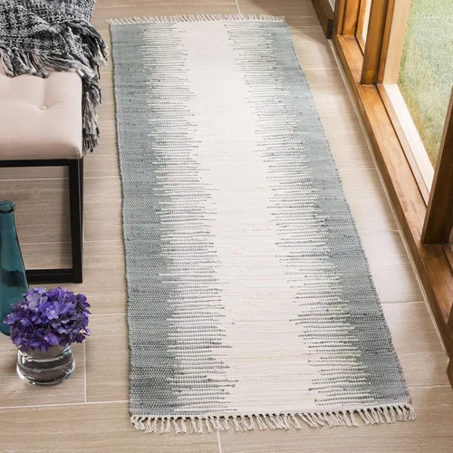 Miniatura 10 de Alfombra de algodón tejido a mano, color azul. Colección Montauk MTK751A, de Safavieh, Algodón, Azul