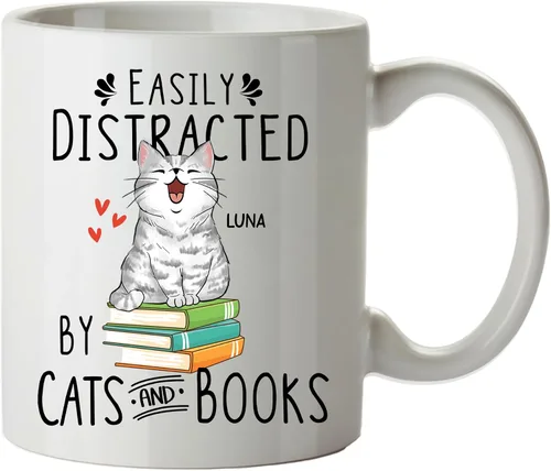 Miniatura 14 de Regalos de gatos para los amantes de los gatos, taza de gato personalizada, taza de gato de Feliz Navidad, ideas de regalos para dueños de gatos