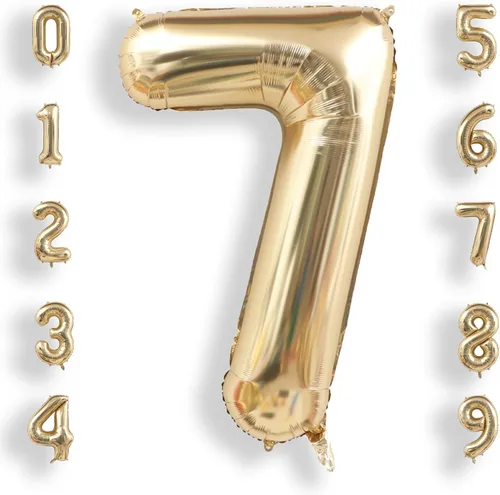 Miniatura 53 de AULE Globos grandes de 40 pulgadas, número 0, negros, grandes, de papel de aluminio, globos de número de helio 0-9, gigantes, jumbo, felices