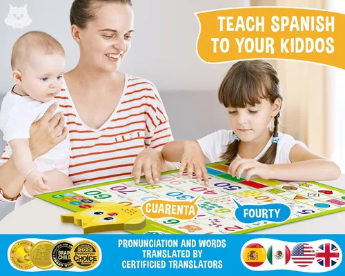 Miniatura 5 de Juguetes de Aprendizaje Bilingüe - Juguetes en Español para Niños Pequeños de 1-3 Años, Juguetes de Números Interactivos, Números para Niños
