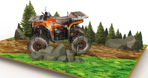 Miniatura 2 de PopLife Tarjeta desplegable 3D de ATV Quad Bike – Cumpleaños, Día del Padre, graduación, aniversario, jubilación, felicitaciones – Tarjeta