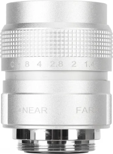 Miniatura 7 de Pomya Enfoque manual de gran apertura F1.4 de 0.984 in, lente de CCTV, lente MFT Prime para M43, tienda de soporte Almacén de estacionamiento (plata)