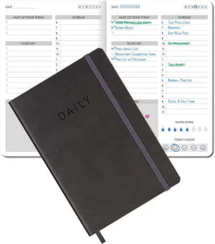 Fan&Ran Cuaderno de lista de tareas definitivas para aumentar la productividad y organizar tareas, planificador diario sin fecha y suministros de