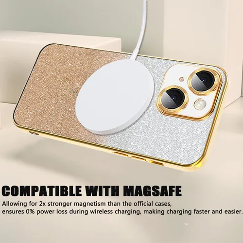 Miniatura 77 de Misscase Funda magnética con purpurina para iPhone 11 compatible con MagSafe, protección completa, delgada, a prueba de golpes, antiarañazos