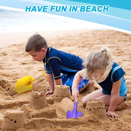 Miniatura 5 de Amarlozn Palas de arena de playa de juguete para niños, kit de herramientas de jardinería jumbo, pala de plástico ABS de madera resistente de 16