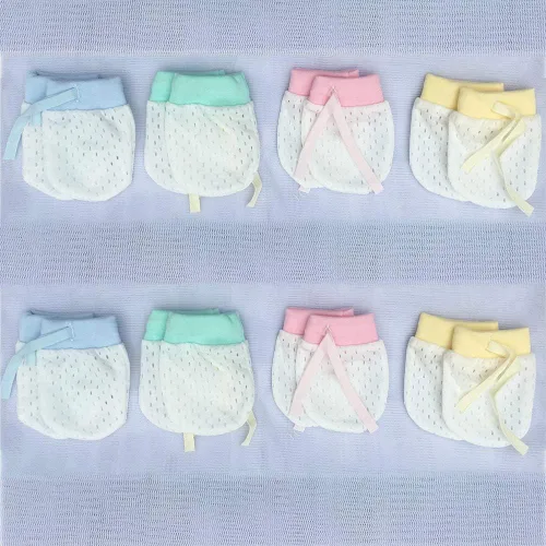 Miniatura 2 de Lindos guantes de algodón para niños y niñas, guantes ajustables con cordón ajustable para bebés