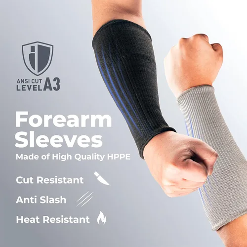 Miniatura 2 de OriStout 4 pares de mangas para antebrazo, protectores de brazo para piel fina y moretones, mangas resistentes a cortes de nivel 3, protección