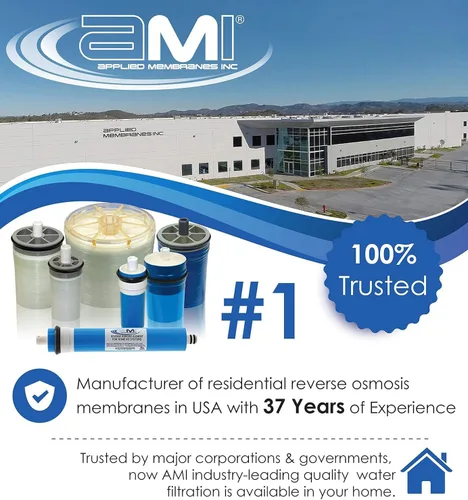Miniatura 3 de APPLIED MEMBRANES INC. Membrana de ósmosis inversa 100 GPD Reemplazo del filtro de agua de membrana RO para sistema de filtración de agua