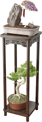 Soporte de exhibición de madera para plantas de jardín, estante de flores, estilo chino, para interiores, maceta, estante antiguo, para sala de