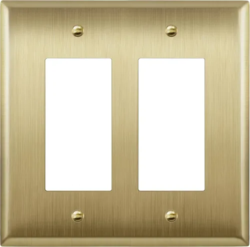 Miniatura 29 de ENERLITES Placa de pared metálica decorativa para receptáculo o interruptor, acero inoxidable 201, resistente a la corrosión, tamaño 2-Gang 4.50" x