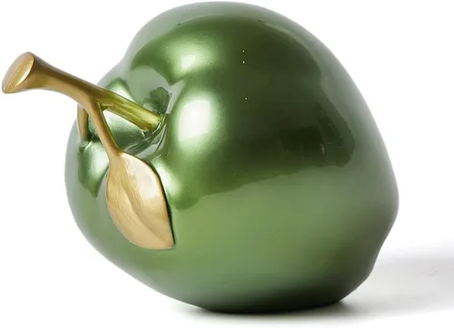 Estatua de manzana, escultura moderna, decoración del hogar, centro de mesa, figura de arte, regalo para dormitorio, sala de estar, comedor, Verde