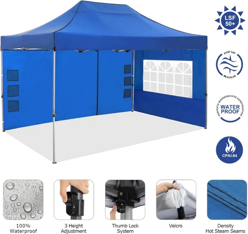 Miniatura 9 de COBIZI Tienda de campaña desplegable de 6.6 x 6.6 pies, toldo resistente, fácil de instalar, impermeable, para exteriores, fiestas, playa, jardín