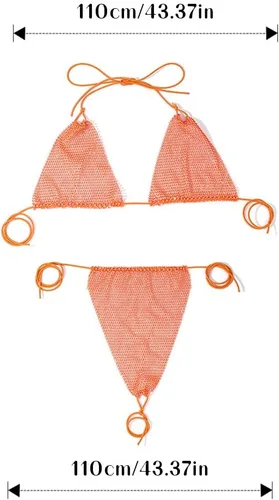 Miniatura 2 de Gemily Conjunto de bikini de malla con diamantes de imitación para el vientre, cadenas de playa, accesorios de joyería para mujeres y niñas