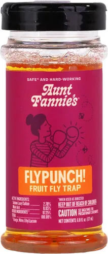 Trampa para Moscas de la Fruta FlyPunch de Aunt Fannie's para Uso en Interiores y Cocina, Lista para Usar, Hecha con Ingredientes de Base Vegetal,