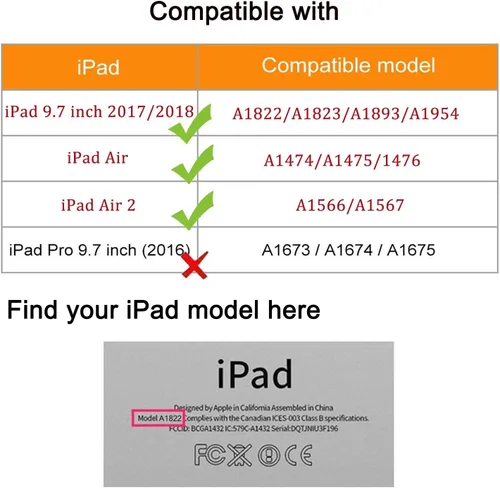 Miniatura 2 de Funda para iPad de 9.7 pulgadas 2018 2017/iPad Air 2 – Funda protectora con soporte giratorio de 360 grados, funda protectora inteligente