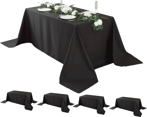 Miniatura 30 de Paquete de 5 Manteles Cuadrados 60 x 60 Pulgadas de Carbón, Mantel de Poliéster Lavable para Uso en Hogar, Fiesta, Boda o Restaurante.