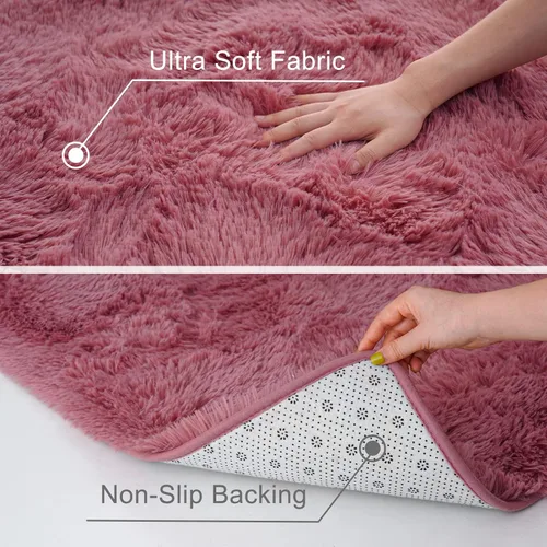 Miniatura 4 de Alfombras ultrasuaves y esponjosas para dormitorio, de 3 x 5 pies, alfombras de área de pelo largo para sala de estar, alfombra peluda grande