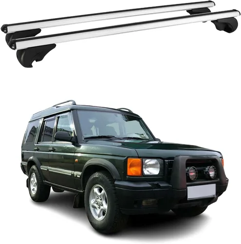 OMAC Portaequipajes para techo con cerradura para Land Rover Discovery 2002-2004, antirrobo, gris, para viajes, kayak, canoa, surf, esquí,