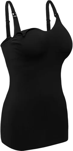 Miniatura 2 de Camisetas sin mangas de maternidad para mujer con brasier integrado para lactancia materna, paquete de 4