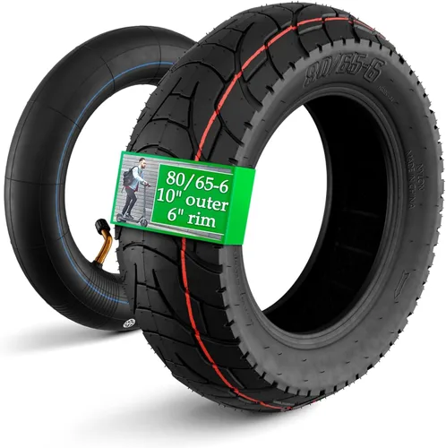 Tubo de neumático de scooter 80/65-6 para todas las estaciones – Reemplazo de neumáticos de scooter eléctrico de 10 x 3 pulgadas con banda de
