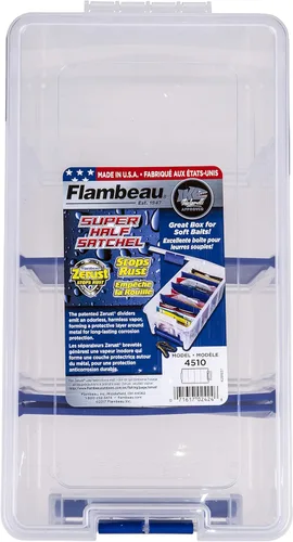 Miniatura 2 de Flambeau Outdoors 4510 - Organizador de pesca transparente "Super Half" con bolsa para señuelos de pesca suave, organizador de cebo, Tuff Tainer