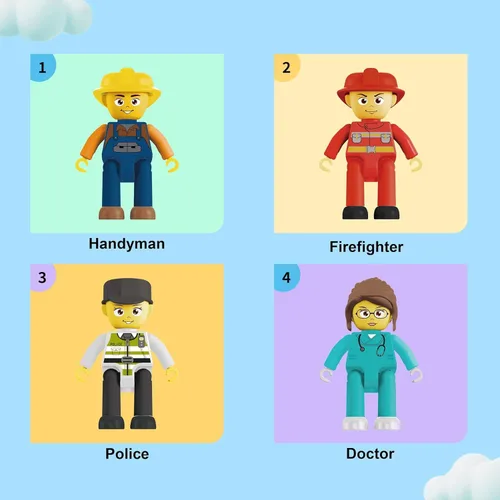 Miniatura 6 de Picasso Toys - Figuras de acción magnéticas de personajes de 4 piezas de astronauta para bloques de construcción, juego de juguetes para niños
