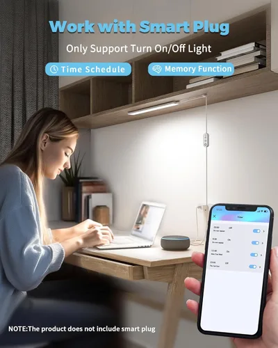 Miniatura 5 de ASOKO Luz de escritorio enchufable, luces LED de banco de trabajo de 16 pulgadas con súper brillo de 700 lúmenes y función de memoria inteligente, 3