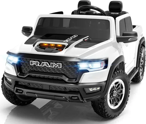 Miniatura 10 de ENYOPRO - Juguetes de montar de 24V para niños grandes, RAM 1500 RHO con licencia de 2 asientos, auto de montar para niños pequeños con control