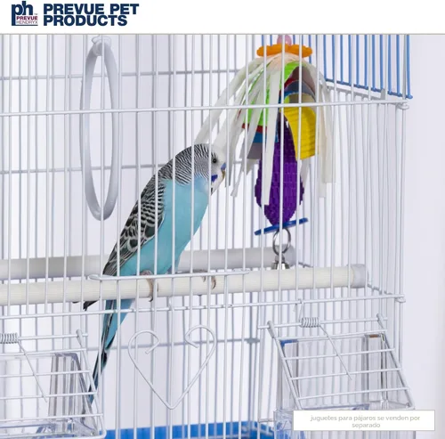 Miniatura 9 de Prevue Pet Products - Jaula cuadrada para pájaros con asa para periquitos - Transportador para el hogar o viajes, accesorios para pájaros pequeños