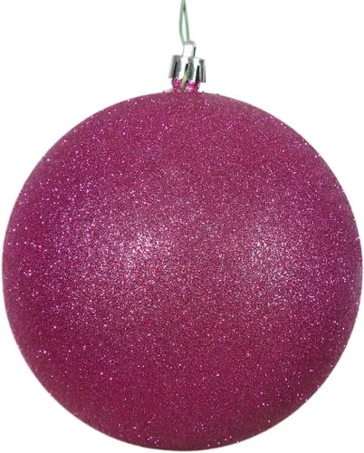 Miniatura 40 de Vickerman Adorno de bola de Navidad inastillable con acabado de lentejuelas con tapa perforada, 6 por bolsa, 4 pulgadas, color negro