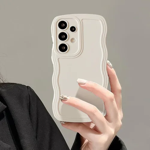 Miniatura 47 de UEEBAI Funda de silicona con marco de ola para Samsung Galaxy S22 5G, funda de teléfono con marco de ola linda, ajuste delgado, amortiguador de Negro
