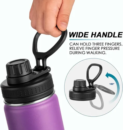 Miniatura 4 de Koodee Paquete de 2 botellas de agua, de 12 onzas, acero inoxidable, con aislamiento al vacío, con tapa de boquilla a prueba de fugas, color verde