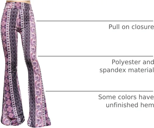 Miniatura 32 de ShopMyTrend - Pantalones de yoga largos con piernas anchas y acampanadas estilo palazzo, con cintura alta, para mujer