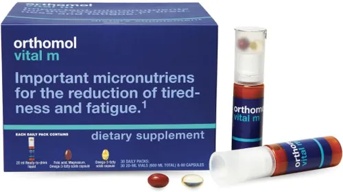 Miniatura 10 de Orthomol Paquetes de tabletas Vital M, multivitamínico para hombres, suministro de 30 días, vitaminas A, B, C, D, E, K, yodo, omega-3..