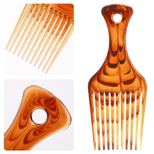 Miniatura 4 de Tbestmax 2 unids Peine de pelo Peines Cola Peines Afro Pick Pik Cepillos Afro Americano Cepillo de Pelo Peluquero