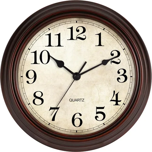 Miniatura 17 de Reloj de pared, reloj clásico silencioso de bronce, funciona con pilas, decorativo para sala de estar, dormitorio, cocina, oficina (16 pulgadas)