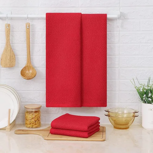 Miniatura 448 de Kitinjoy - Paños de cocina de 100 % algodón, tela de tejido gofrado, paño de limpieza ultrasuave, absorbente y de secado rápido. Beige