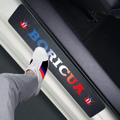 Miniatura 10 de Juego de 4 protectores de fibra de carbono para umbral de puerta de automóvil, protector de entrada decorativo para automóvil, camión, SUV, puertas
