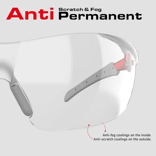 Miniatura 6 de ANSI Z87.1 Gafas de seguridad, antivaho, resistentes a los rayos UV, al impacto y a los arañazos para protección ocular en el trabajo, deportes