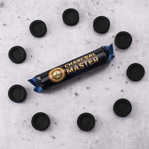Miniatura 5 de Juego de 100 briquetas de carbón rápido ligero por Charcoal Master - Discos instantáneos de carbón, incienso y carbón, 100 unidades por caja